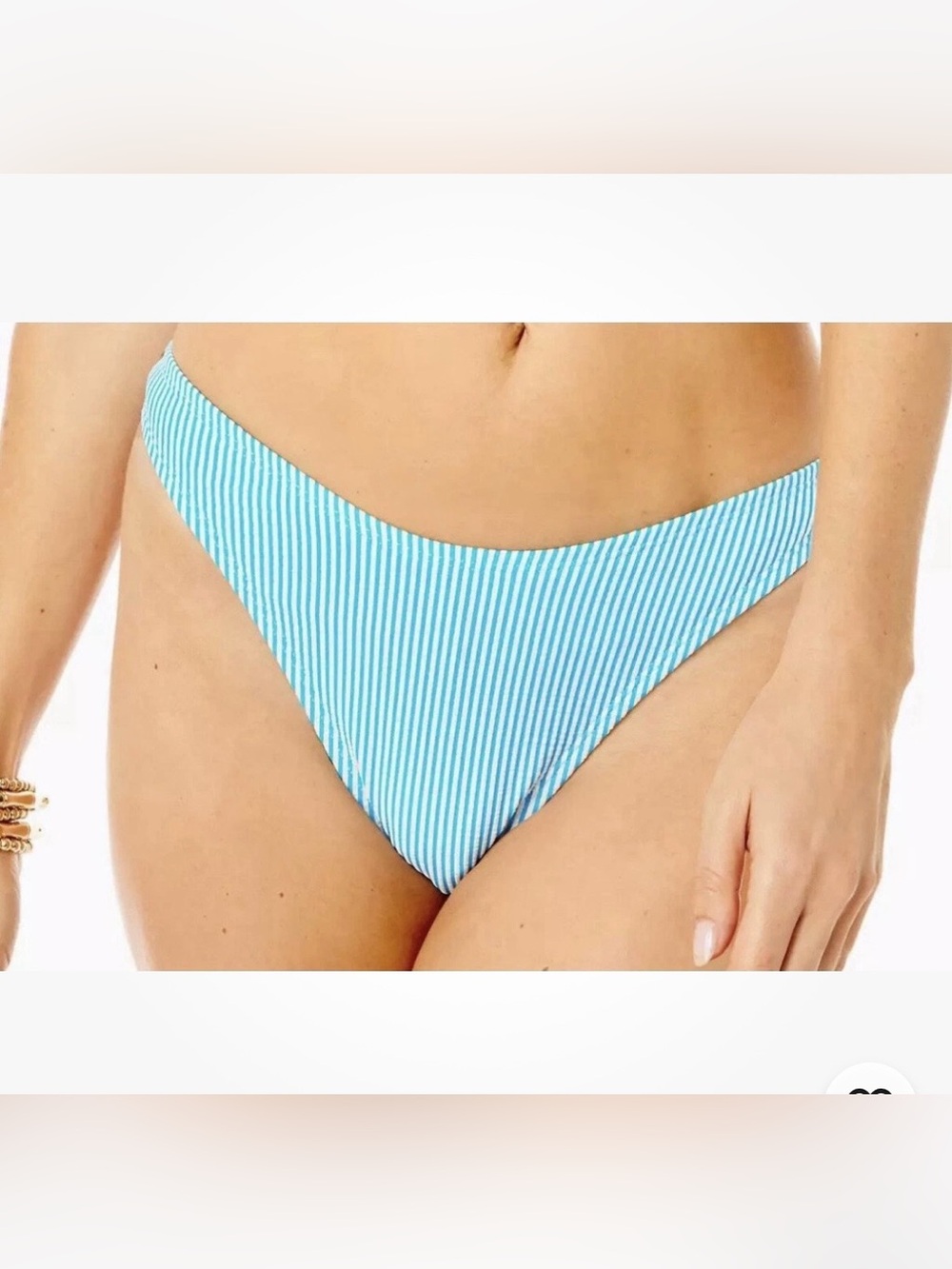 Lilly Pulitzer‎ Swim Pico High Cut Bikini Bottom Size 12 Seersucker Stripe